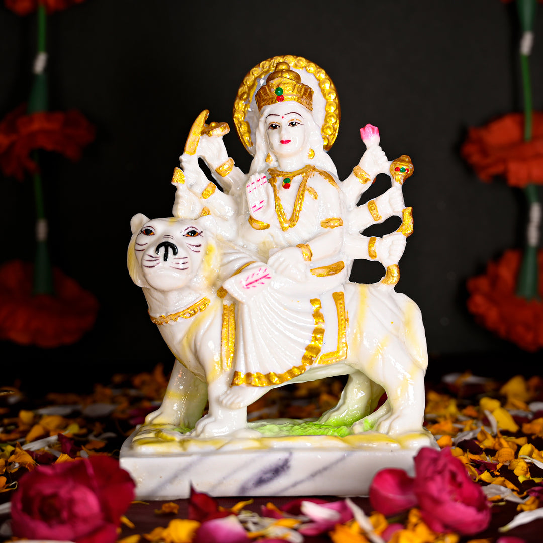 White Marble Maa Durga Devi Idol