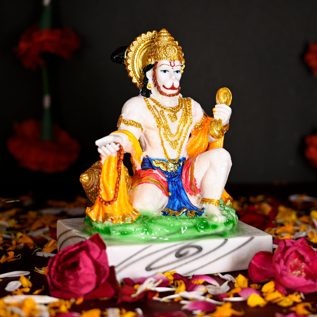 White Marble Hanuman Ji Idol