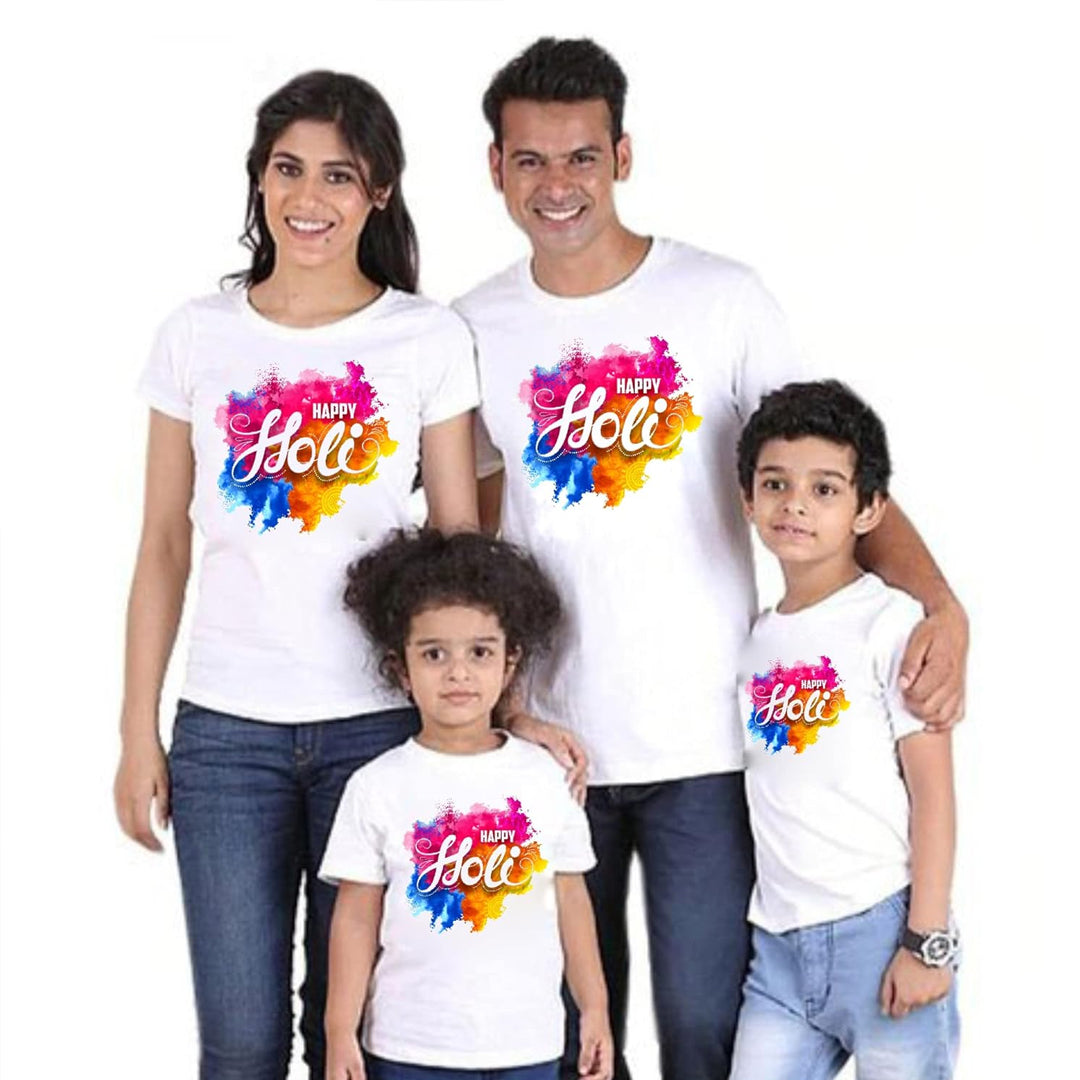 Holi T-shirts Family Pack- (Pack of 4)
